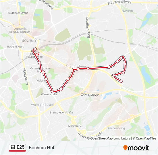 E25 Bus Line Map