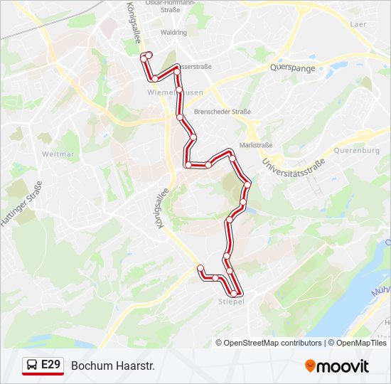 E29 bus Line Map