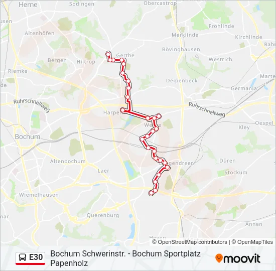 E30 Bus Line Map