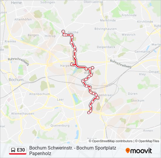 e30 Route: Schedules, Stops & Maps - Bochum Gerthe Mitte (Updated)