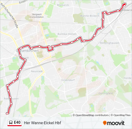E40 Bus Line Map