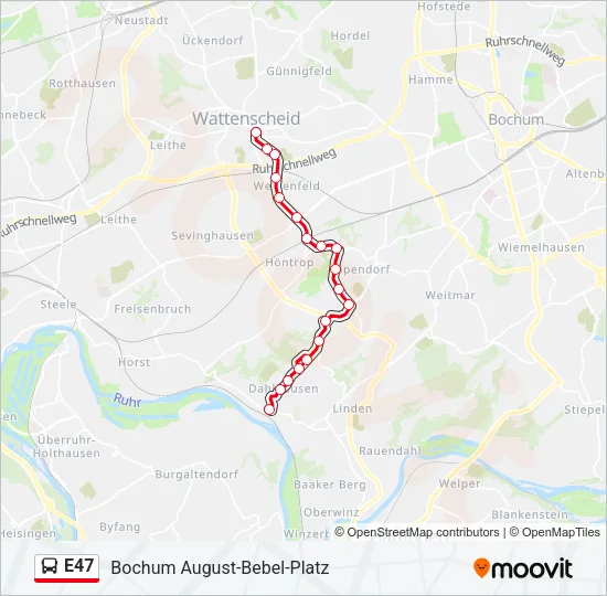 E47 Bus Line Map