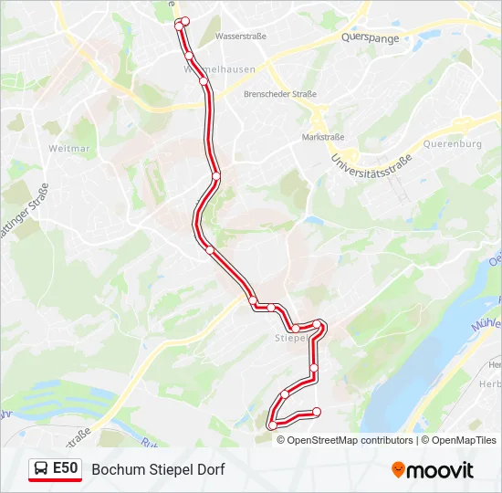 E50 Bus Line Map