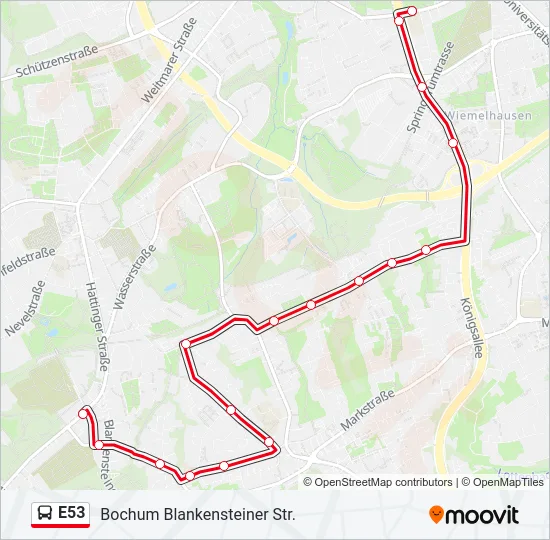 E53 Bus Line Map