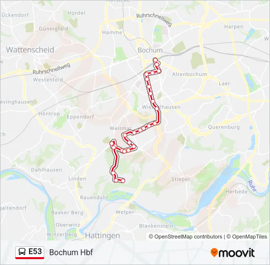 E53 Bus Line Map