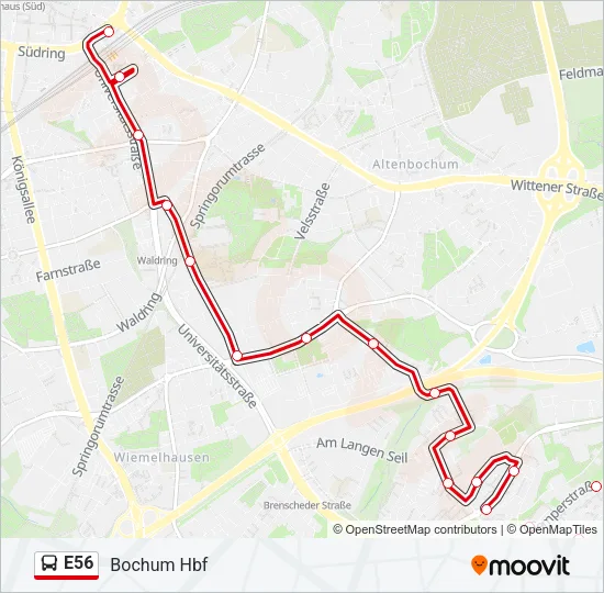 E56 Bus Line Map