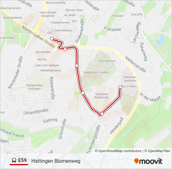 E59 Bus Line Map
