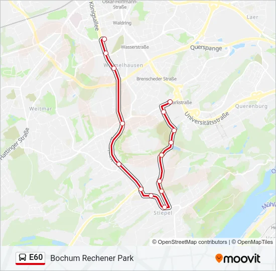 E60 Bus Line Map