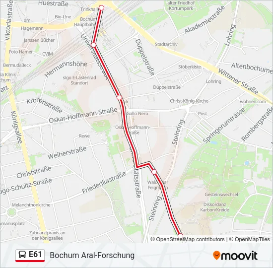 E61 Bus Line Map