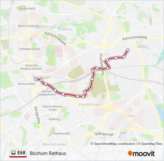 E68 Bus Line Map