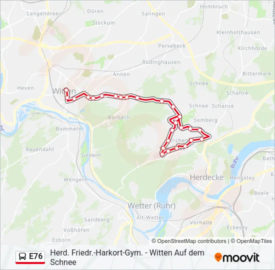 E76 Bus Line Map
