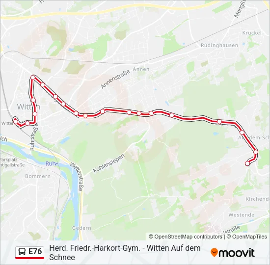 E76 Bus Line Map