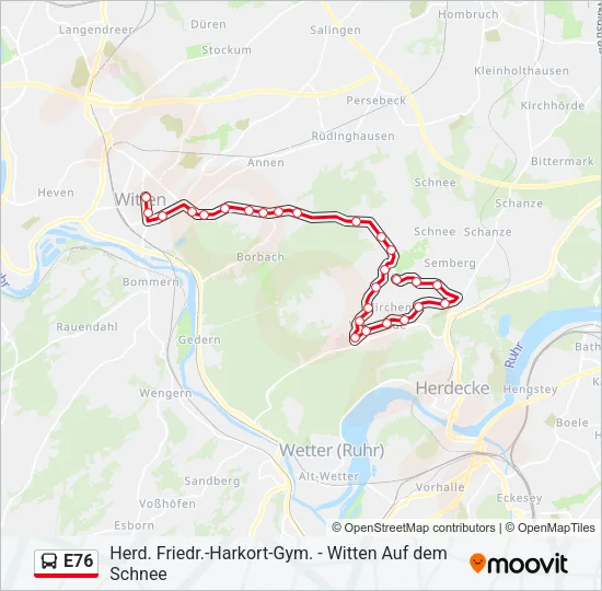 E76 Bus Line Map