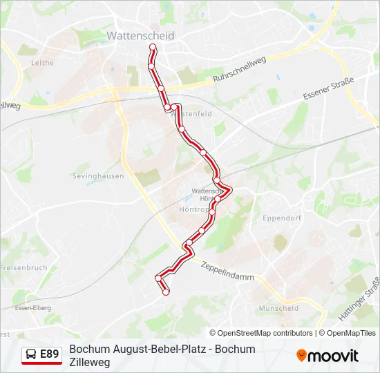 E89 Bus Line Map