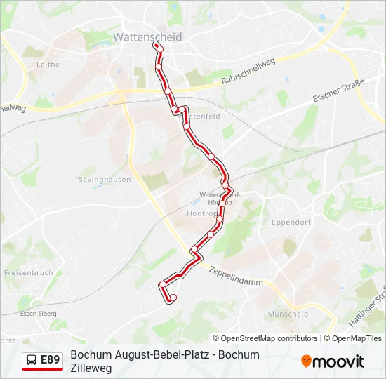 E89 Bus Line Map