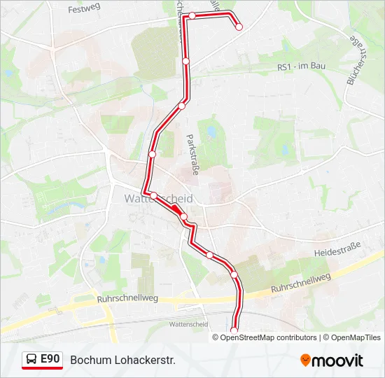 E90 Bus Line Map