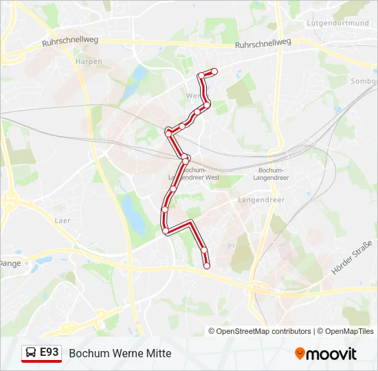 E93 Bus Line Map