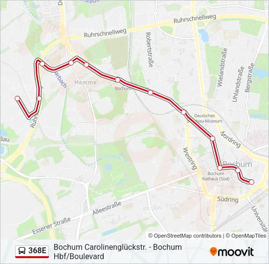 368E Bus Line Map