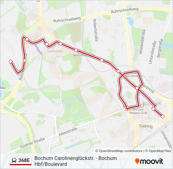 368E Bus Line Map