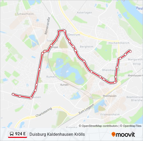 924 E Bus Line Map