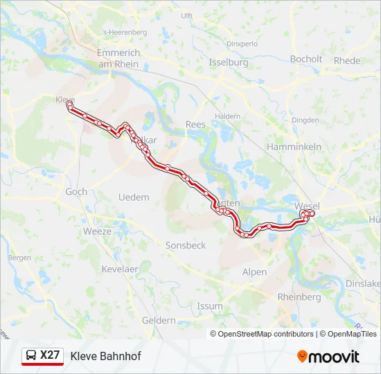 X27 Bus Line Map