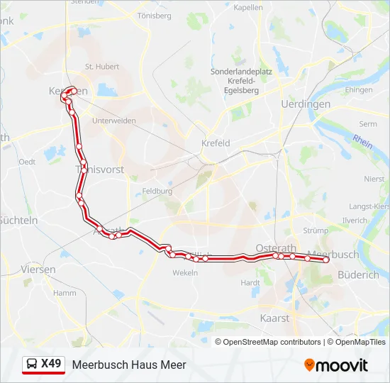X49 Bus Line Map