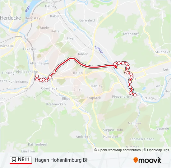 NE11 Bus Line Map