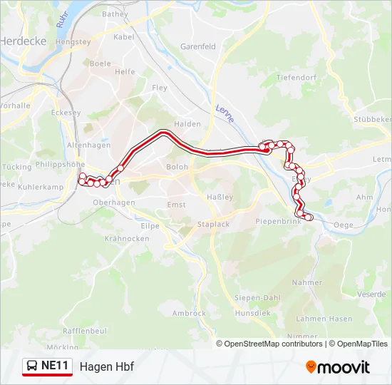NE11 Bus Line Map