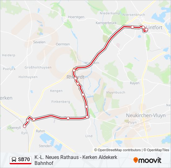 SB70 bus Line Map