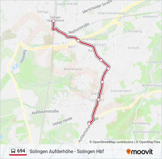 694 Bus Line Map