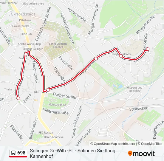 698 Bus Line Map