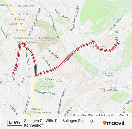 698 Bus Line Map