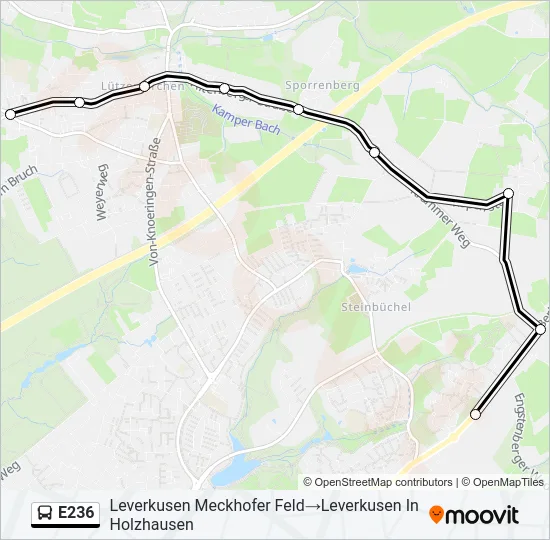 E236 Bus Line Map