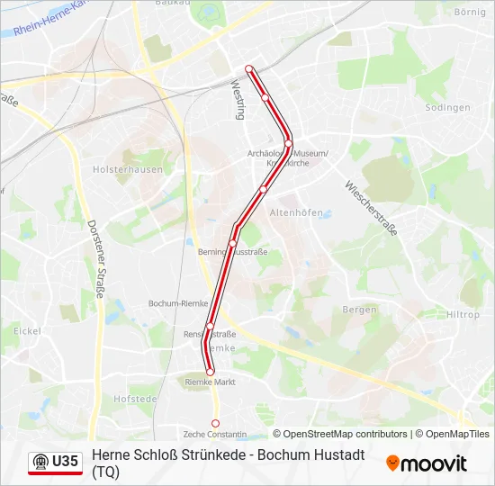 Метро U35: карта маршрута