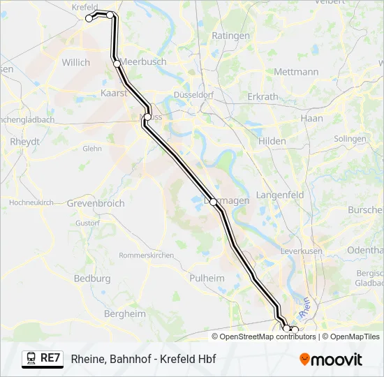 RE7 Train Line Map