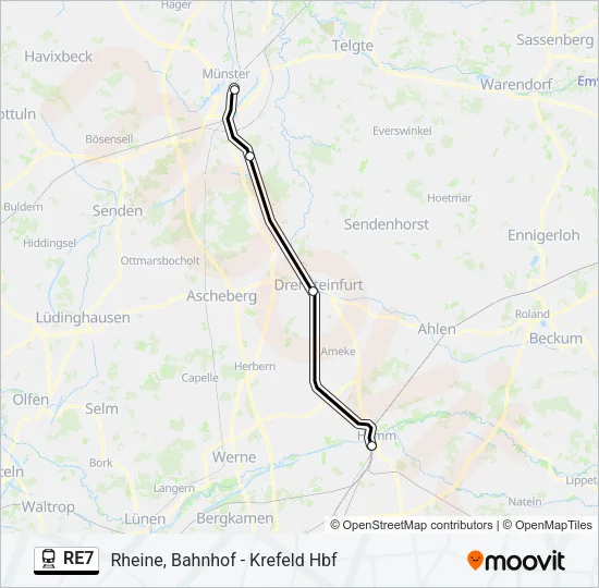 RE7 Train Line Map