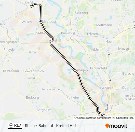 RE7 Train Line Map