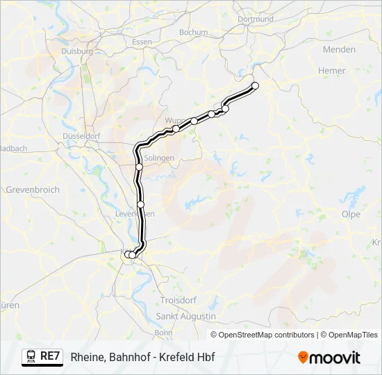 RE7 Train Line Map