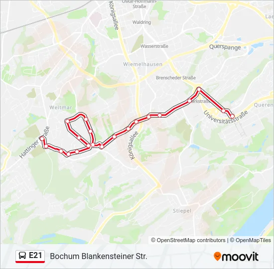 E21 Bus Line Map