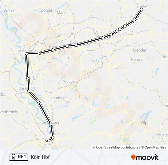 re1 Route Schedules, Stops & Maps Köln Hbf (Updated)