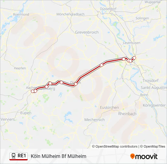 RE1 Train Line Map