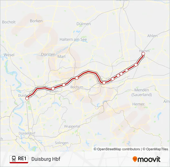 RE1 Train Line Map