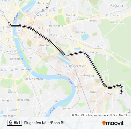 RE1 Bus Line Map