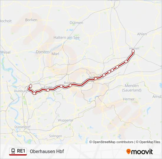 RE1 Train Line Map