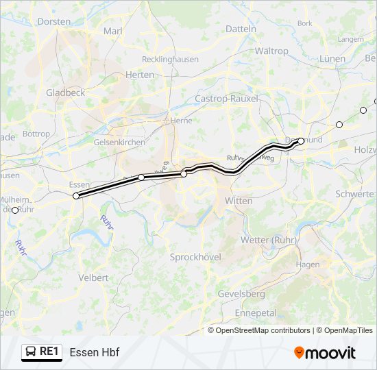 Buslinie RE1 Karte
