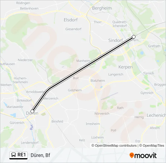 RE1 Bus Line Map