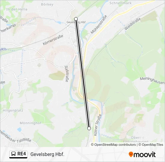 Автобус RE4: карта маршрута