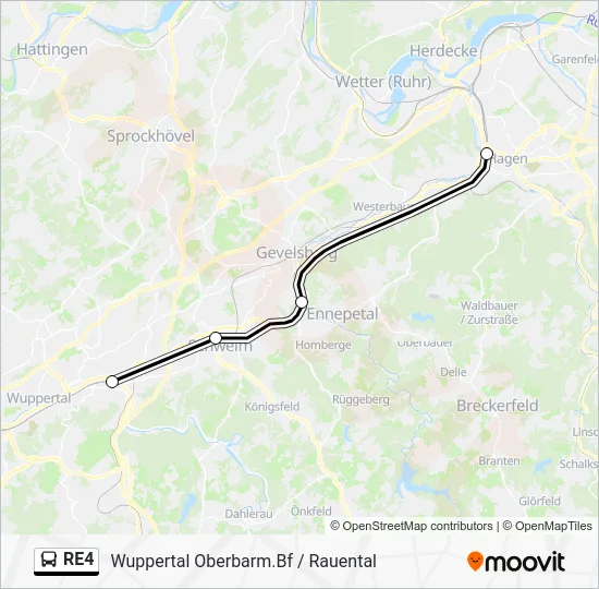 Автобус RE4: карта маршрута