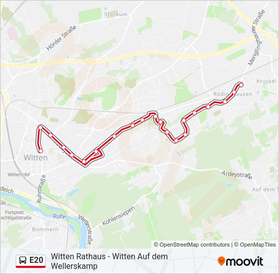 E20 Bus Line Map