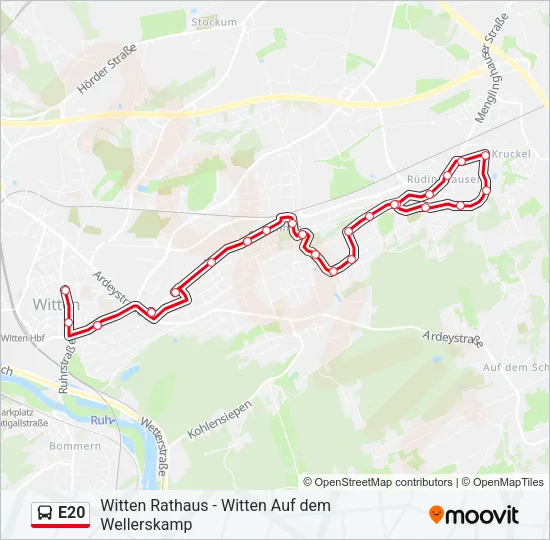 E20 Bus Line Map
